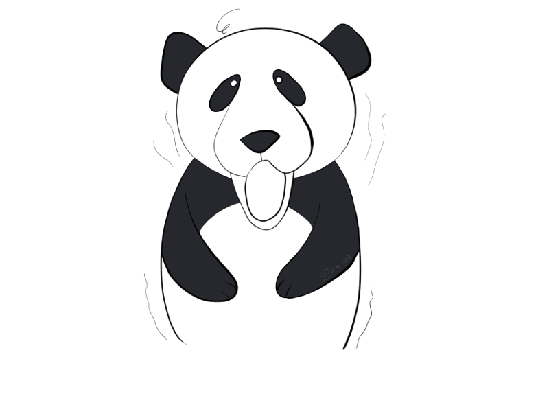 Case de BD : Moustache le panda est tout tremblant